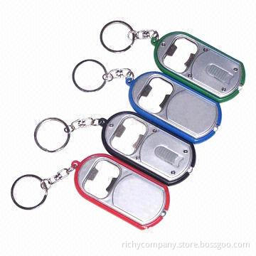 LED keychain with bottle opener